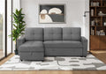 SLEEPER SOFA - L/R STORAGE LOUNGER GREY FABRIC # LUMOS-13