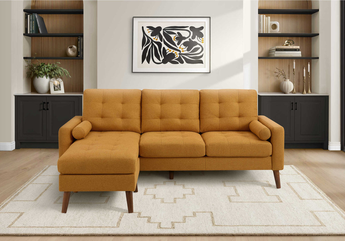 SOFA LOUNGER - L/R FACING WITH 2 PILLOWS / ORANGE #LUMOS-68