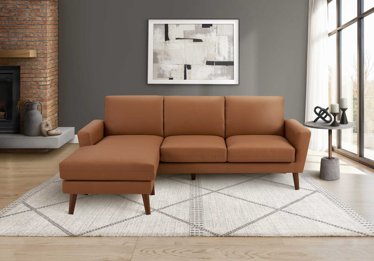 SOFA LOUNGER - L/R FACING / COGNAC PU #3007-10