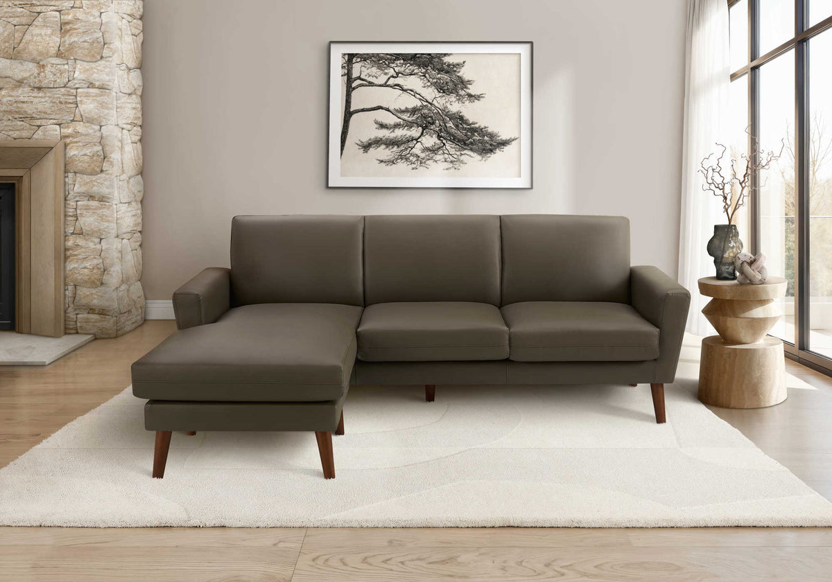 SOFA LOUNGER - L/R FACING / BROWN PU #RA-08