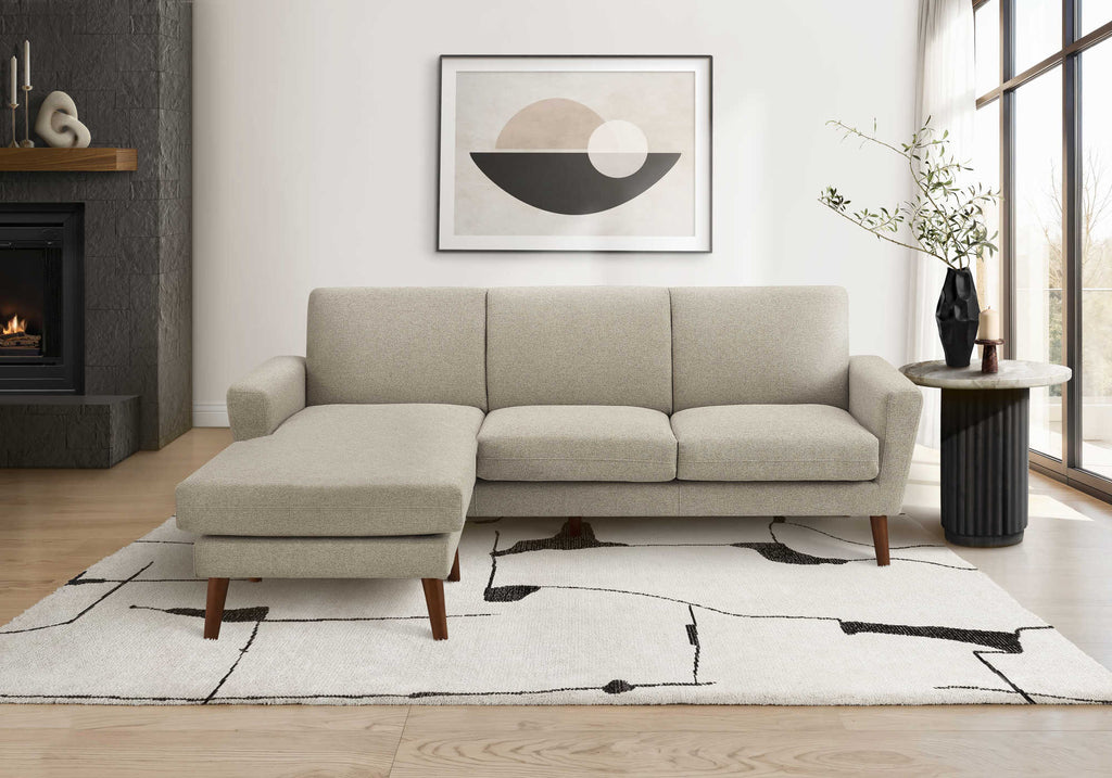 SOFA LOUNGER - L/R FACING / LIGHT BROWN FABRIC #LUMOS-31