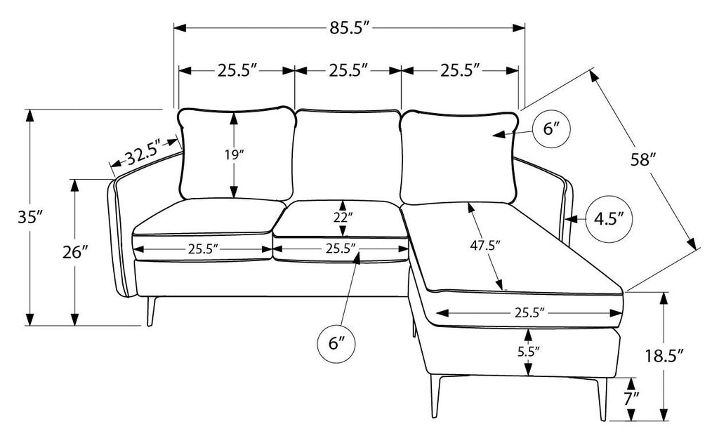 SOFA LOUNGER - L/ R FACING / BEIGE FABRIC #COACH-4