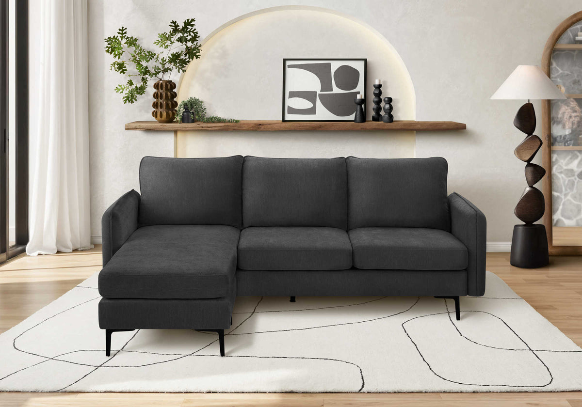 SOFA LOUNGER - L/ R FACING / BLACK FABRIC #COACH-20