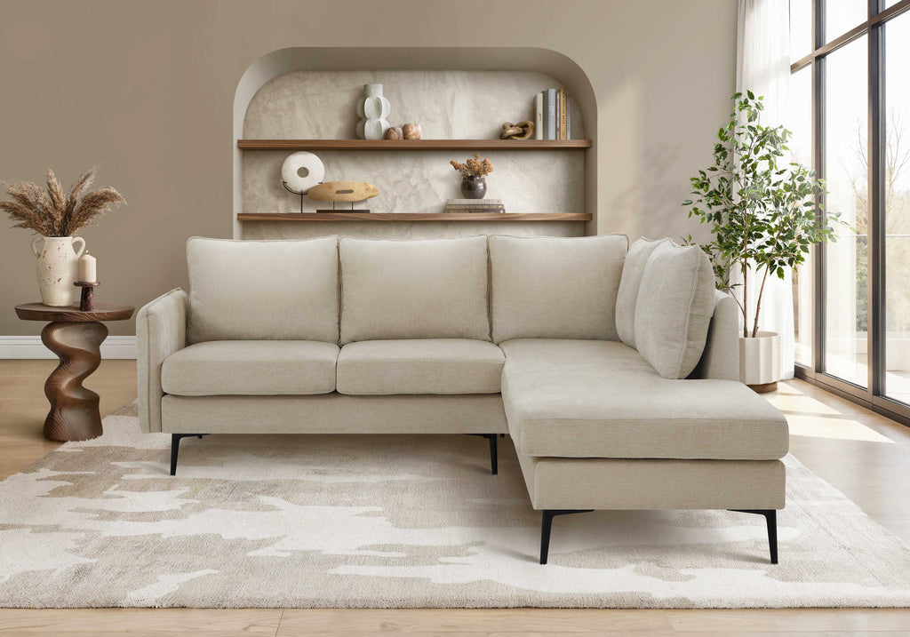 SOFA SECTIONAL - L/ARM FACING - BEIGE FABRIC #COACH-4