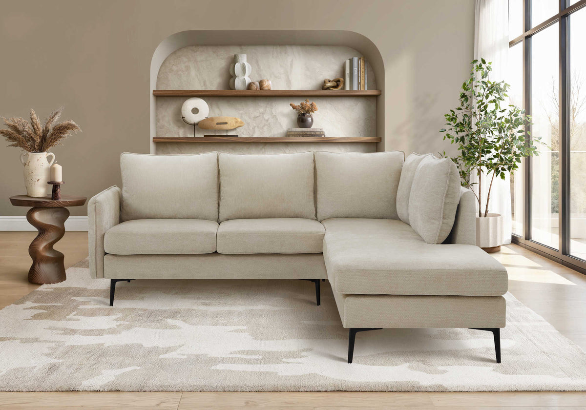 SOFA SECTIONAL - L/ARM FACING - BEIGE FABRIC #COACH-4