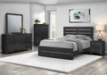 QUEEN SIZE BED / GRAPHITE GREY WOOD FINISH