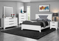 QUEEN SIZE BED / LED LIGHT GREY PU / WHITE
