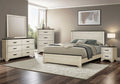 QUEEN SIZE BED / BLEACHED OAK FINISH / OAK TOP