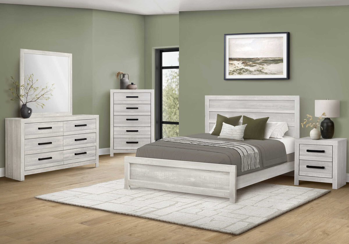 QUEEN SIZE BED / GREY RECLAIMED